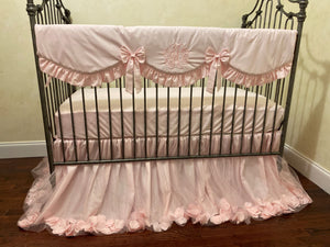 Pale Pink Crib Bedding Set Giselle - Ballerina Crib Bedding, Princess Baby Bedding, Girl Crib Bedding Set