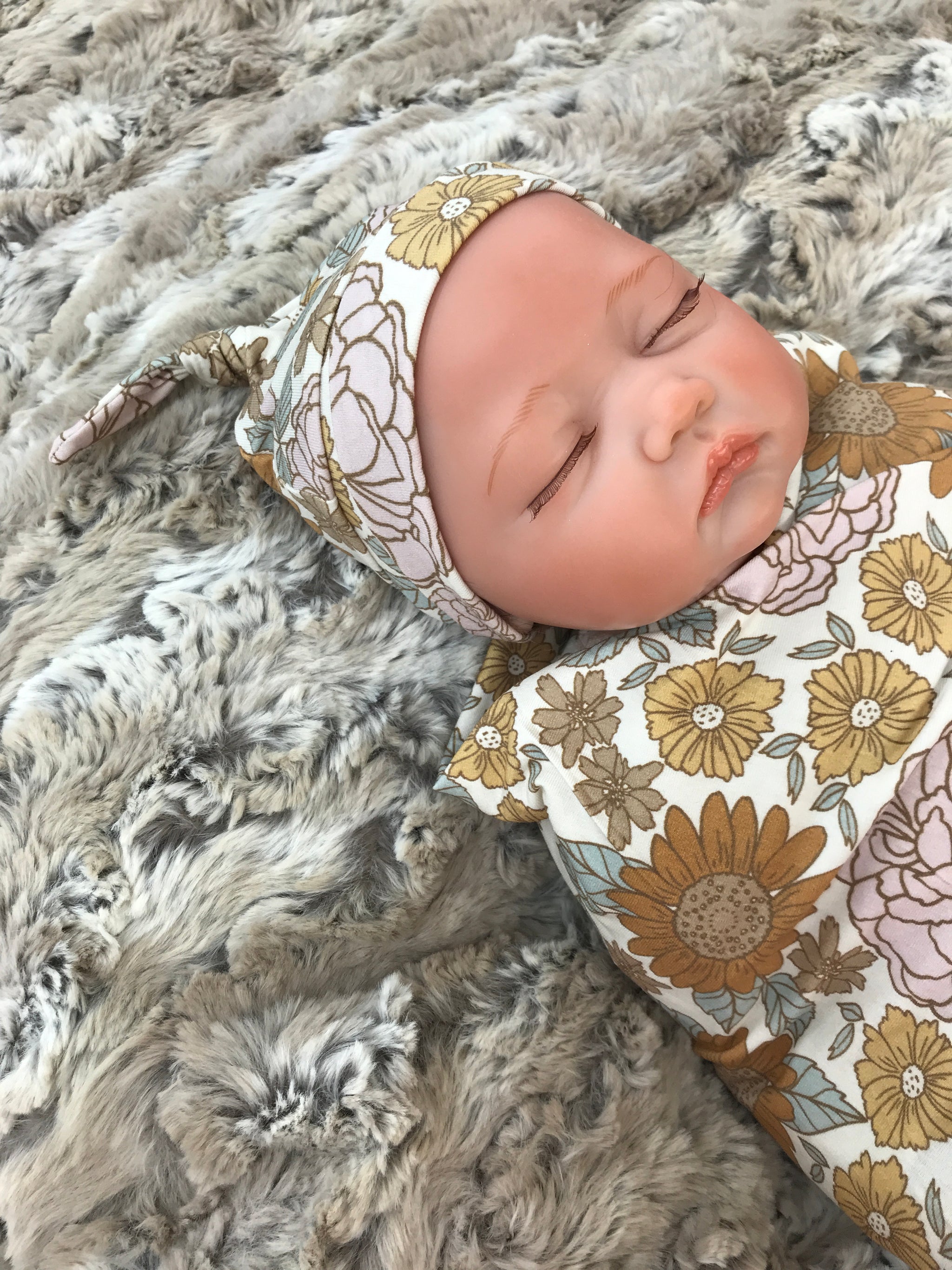 Vintage Floral Infant Swaddle Blanket