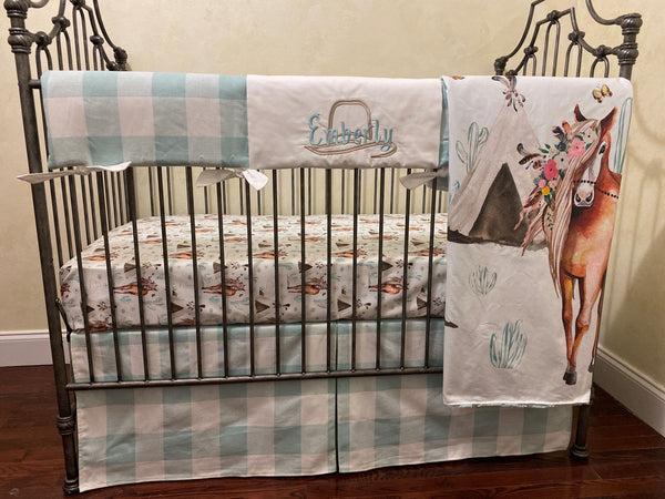 Baby Girl Horse Crib Bedding Cowgirl Baby Bedding Plaid