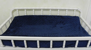 Changing Pad Cover - Navy Minky Dot