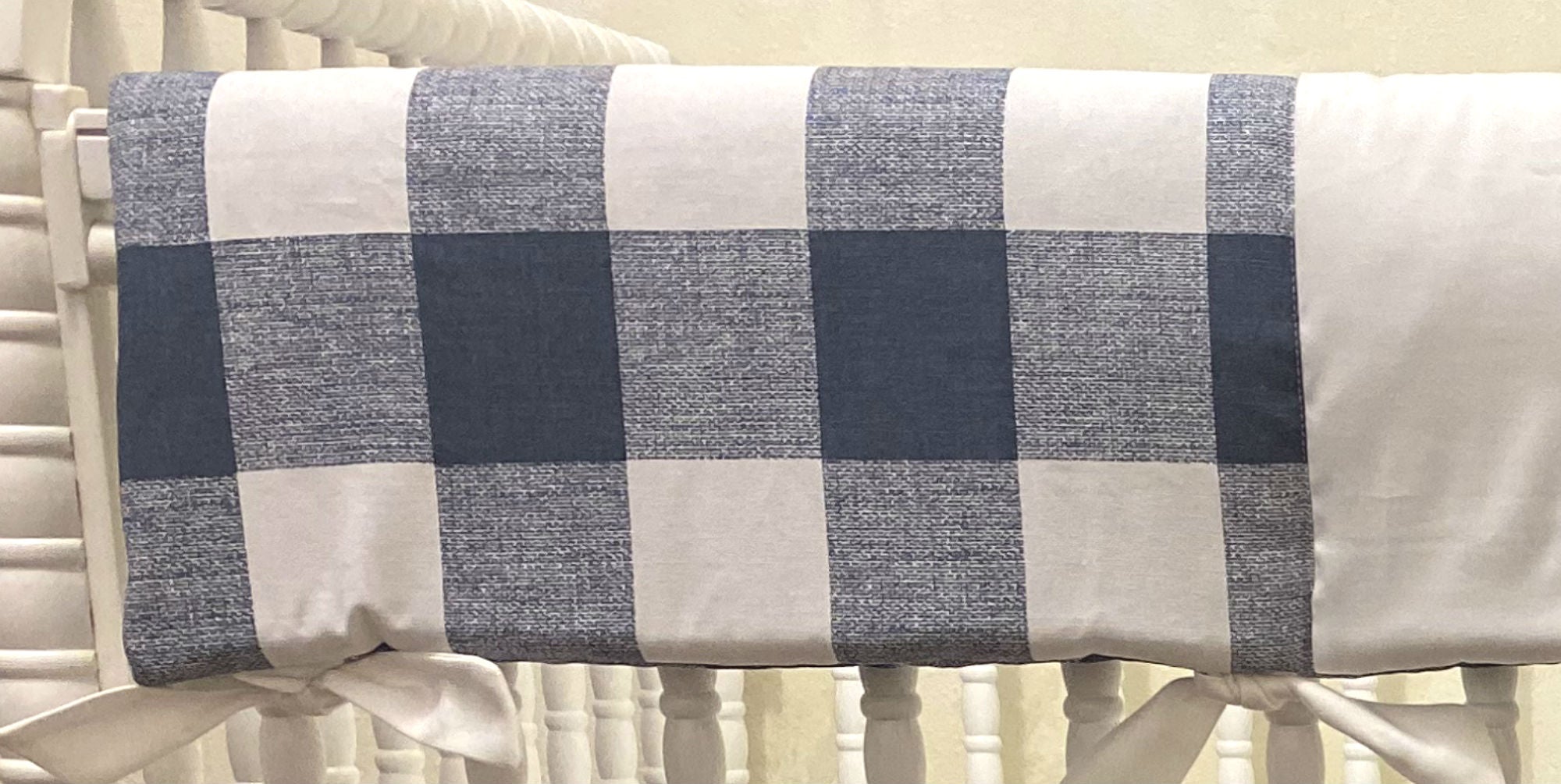 Navy Buffalo Check Baby Bedding - Navy Buffalo Plaid Crib Bedding