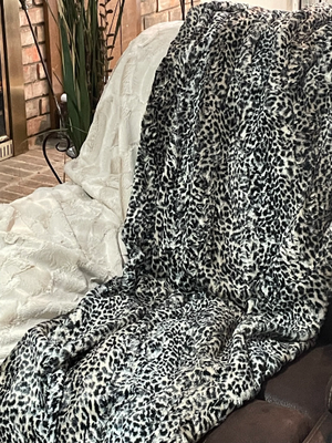 Minky Adult Blanket, Cheetah Luxe and Champagne Luxe Minky, Teen Blanket, Dorm Blanket