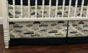 Cars and Trucks Baby Bedding, Boy Crib Bedding, Crib Rail Cover