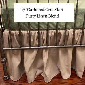 Linen Blend Gathered Crib Skirt -  Choose Your Color