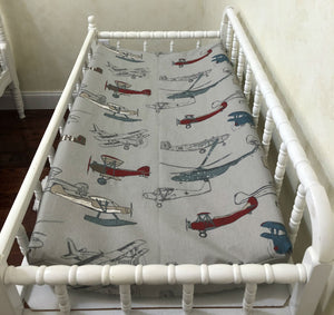 Changing Pad Cover - Vintage Airplanes