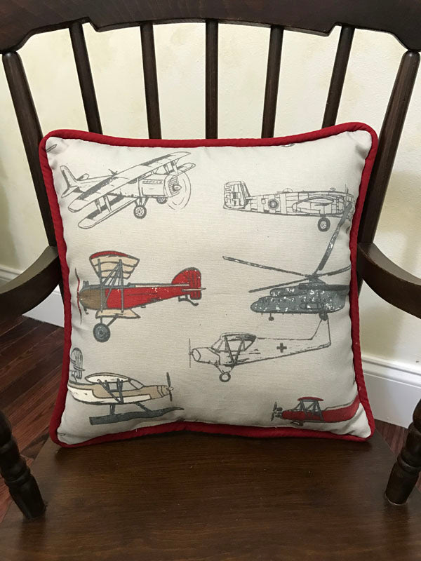 Baby Boy Airplane Crib Bedding with Navy Blue and Red