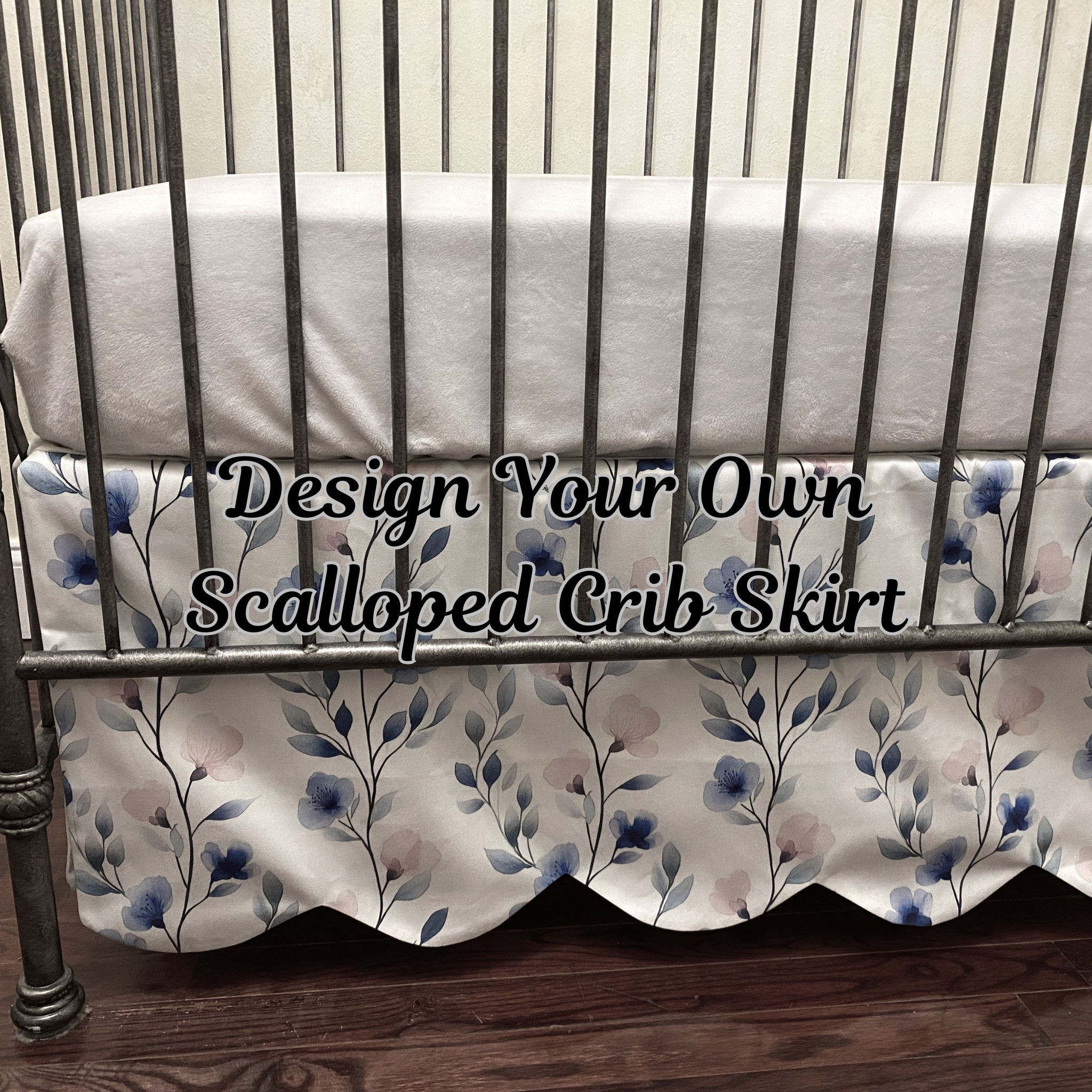 Scalloped Crib Skirt - Choose Your Fabric