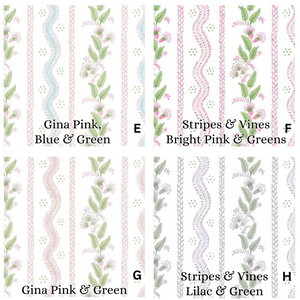 Stripes and Vines Floral Designer Valance - Choose Your Fabric