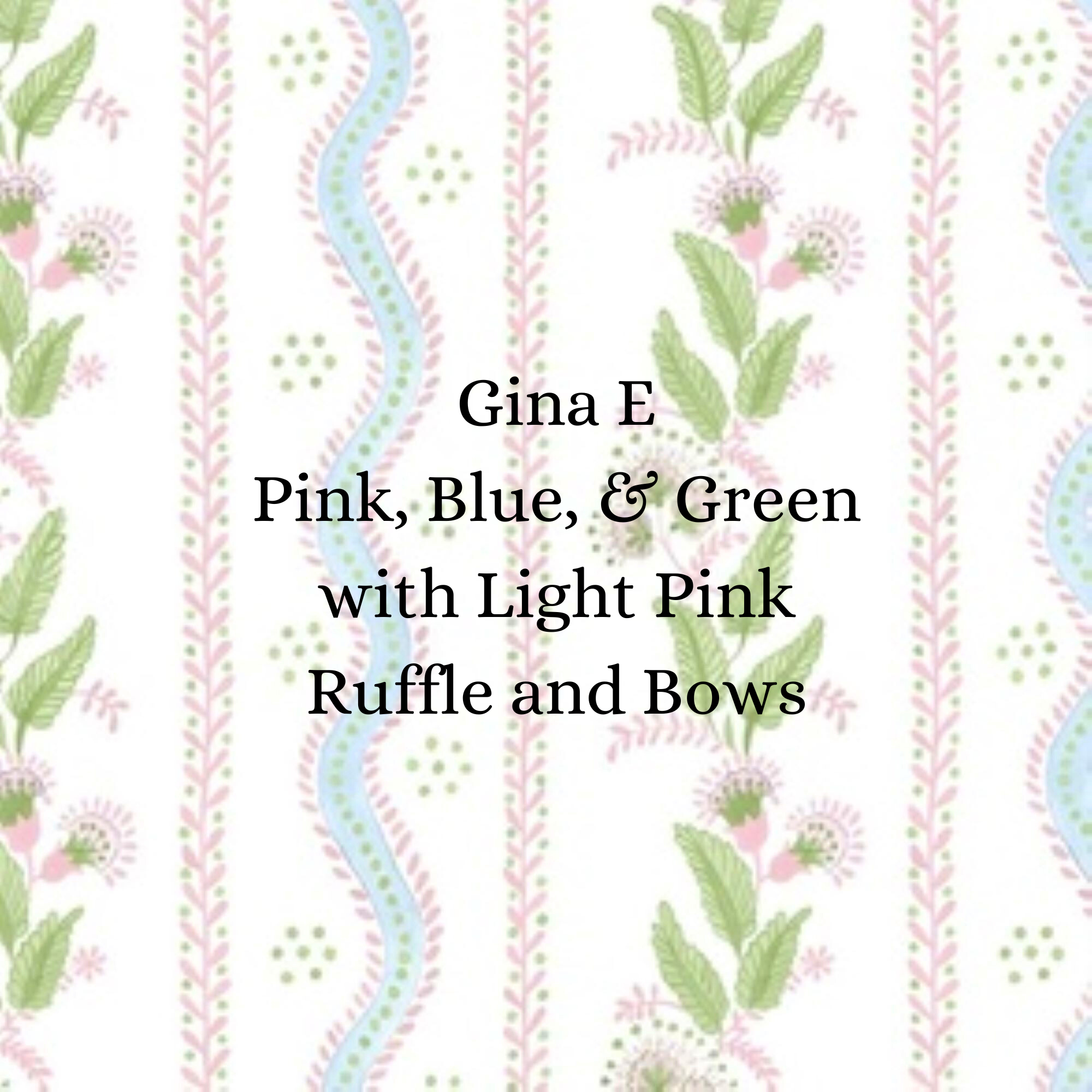 Stripes and Vines Floral Scalloped Valance with Ruffle and Bows - Choose Your Colors