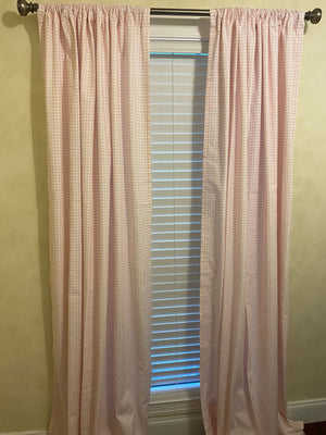 Gingham Curtain Panels, Pink, Green, Blue, Lavender Gingham Curtains