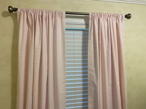 Pink Gingham Curtain Panels