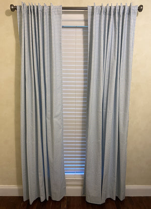 Blue Gingham Curtain Panels