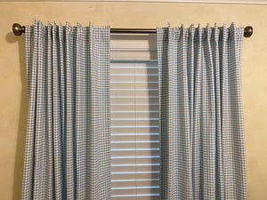 Blue Gingham Curtain Panels