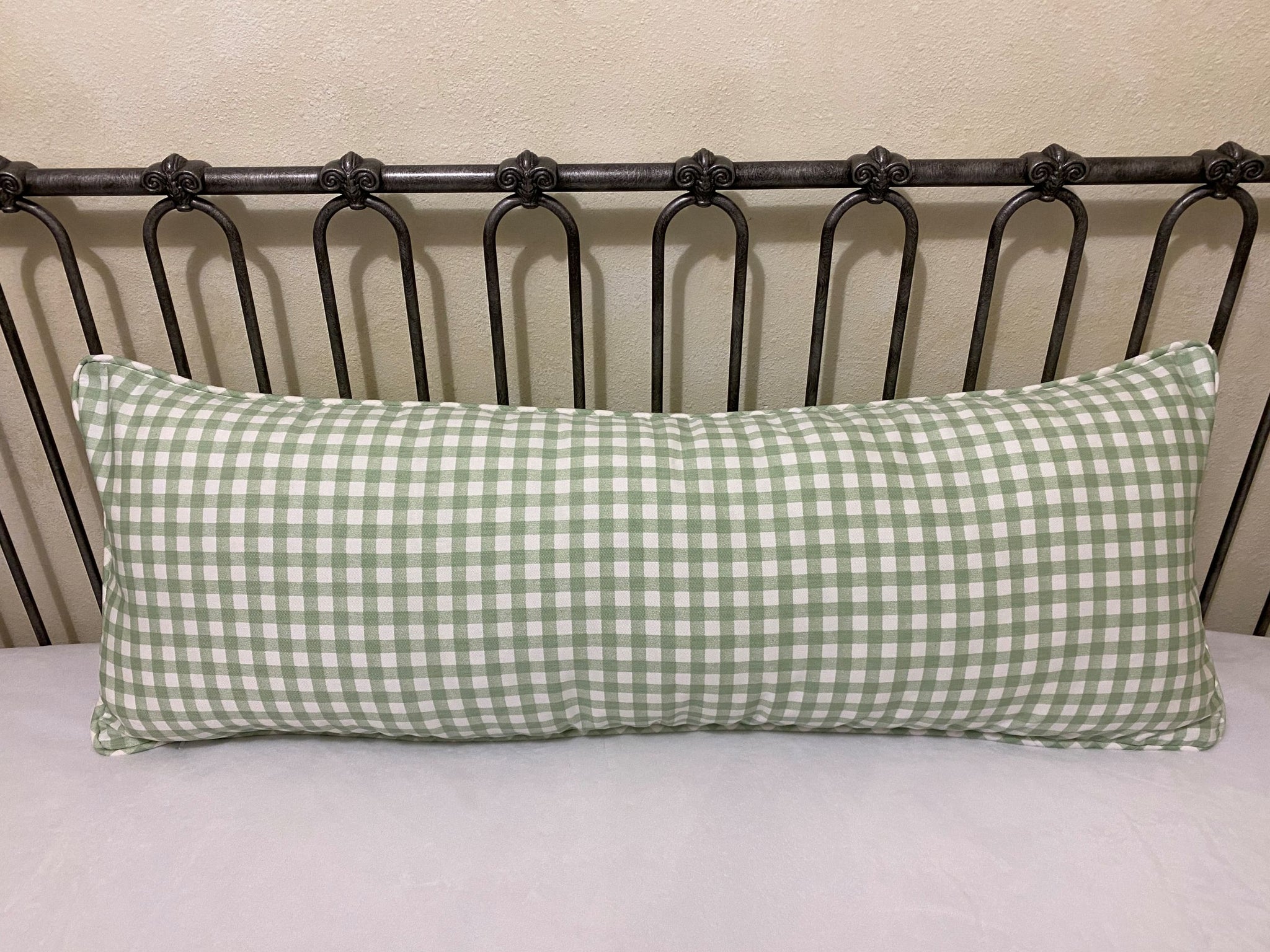 Sage Green Gingham Pillow Cover, Euro Sham