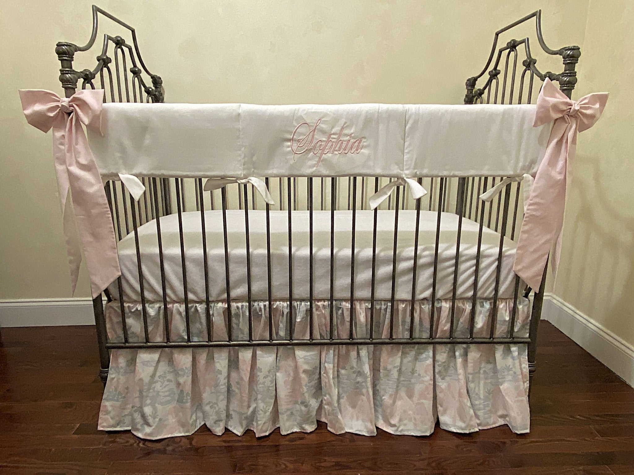 Pink and Blue Baby Girl Crib Bedding
