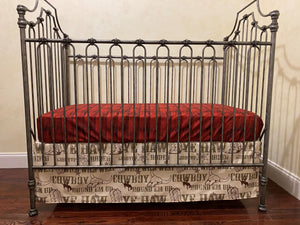 Cowboy Crib Bedding Set - Western Nursery Bedding, Baby Boy Crib Bedding