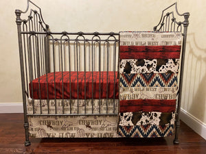 Cowboy Crib Bedding Set - Western Nursery Bedding, Baby Boy Crib Bedding