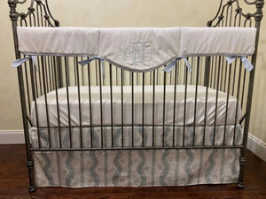 Custom Single Scallop Crib Rail Cover - Choose Your Fabrics