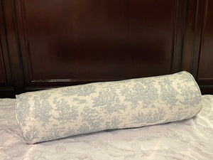 Bolster Pillow Cover Pink Toile, Blue Toile, Lavender Toile, Gray Toile