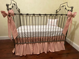 Baby Girl Vintage Blush Rose and White Crib Bedding