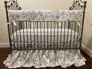 Nursery Rhyme Toile Baby Bedding, Boy Crib Bedding, Girl Crib Bedding