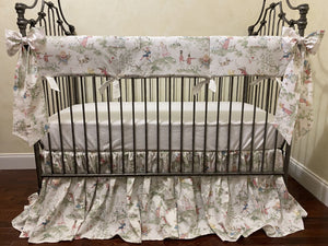 Nursery Rhyme Toile Baby Bedding, Boy Crib Bedding, Girl Crib Bedding