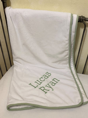 White with Seafoam Green Baby Bedding - Baby Boy Crib Bedding, Crib Rail Cover