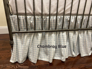 3 Colors Gathered Gingham Crib Skirt