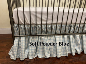 3 Colors Gathered Gingham Crib Skirt