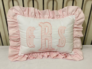 Personalized Applique Accent Pillow, Nursery Accent Pillow, Choose Your Colors