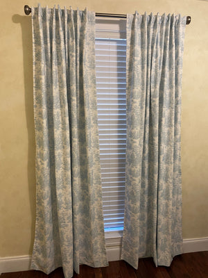 Toile Curtain Panels - Choose Your Color