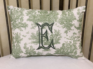 Toile Pillow Cover, Accent Pillow Cover, Euro Sham Cover