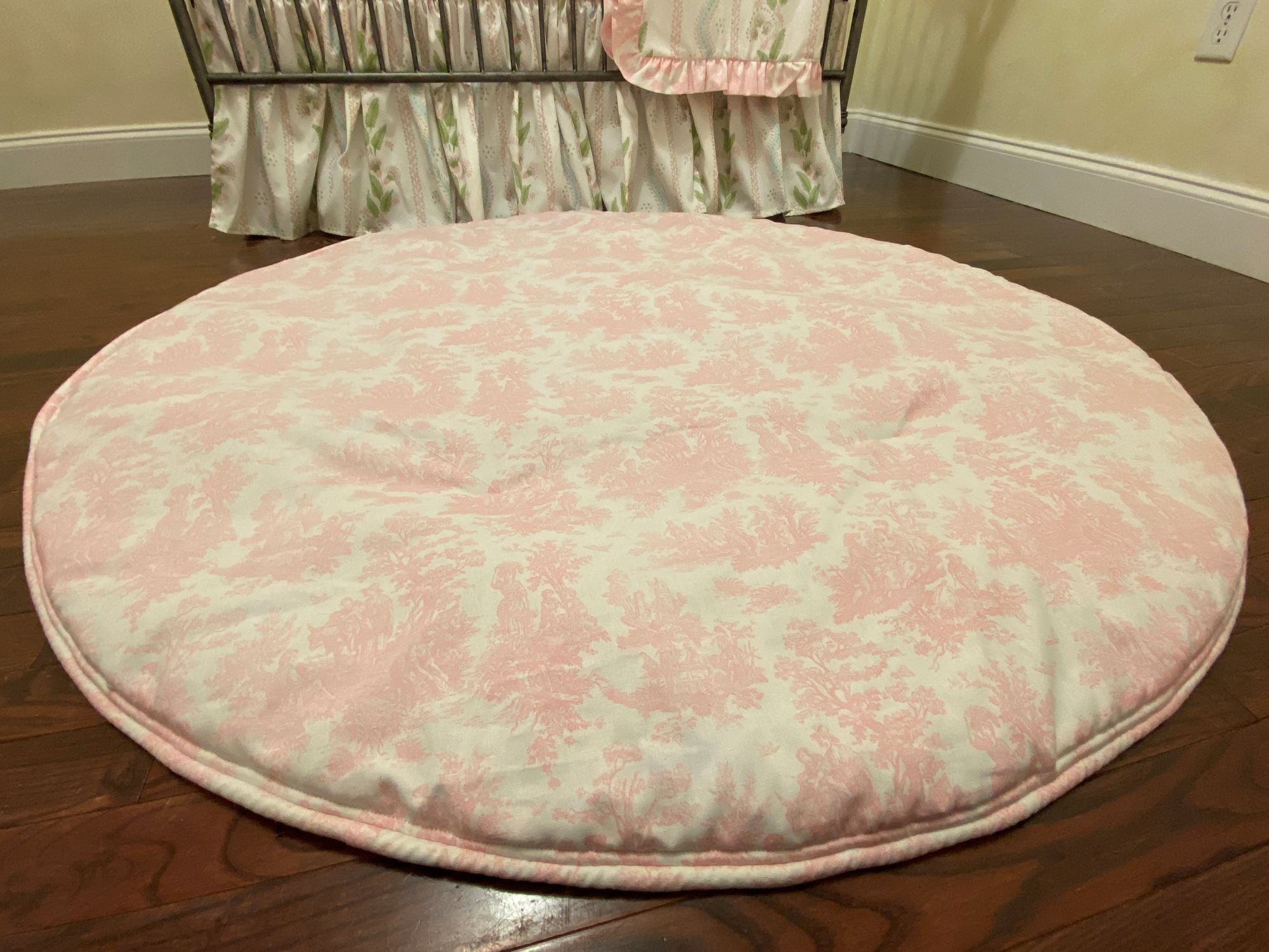 Pink Toile Tummy Time Play Mat