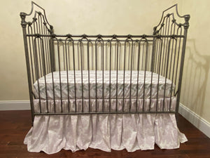 Toile Gathered Crib Skirt - Choose Your Color