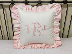 Accent Pillow with Toile Ruffle