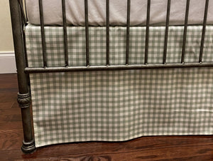 3 Colors Flat Panel Gingham Crib Skirt, Choose Your Color