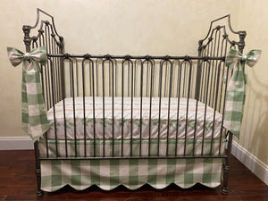 Plaid Scalloped Edge Crib Skirt - Choose Your Color