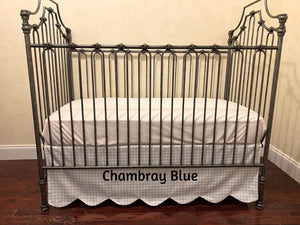Scalloped Edge Gingham Crib Skirt - Choose Your Color