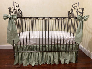 Soft Green Gender Neutral Baby Bedding, Girl Crib Bedding, Boy Crib Bedding, Crib Rail Cover