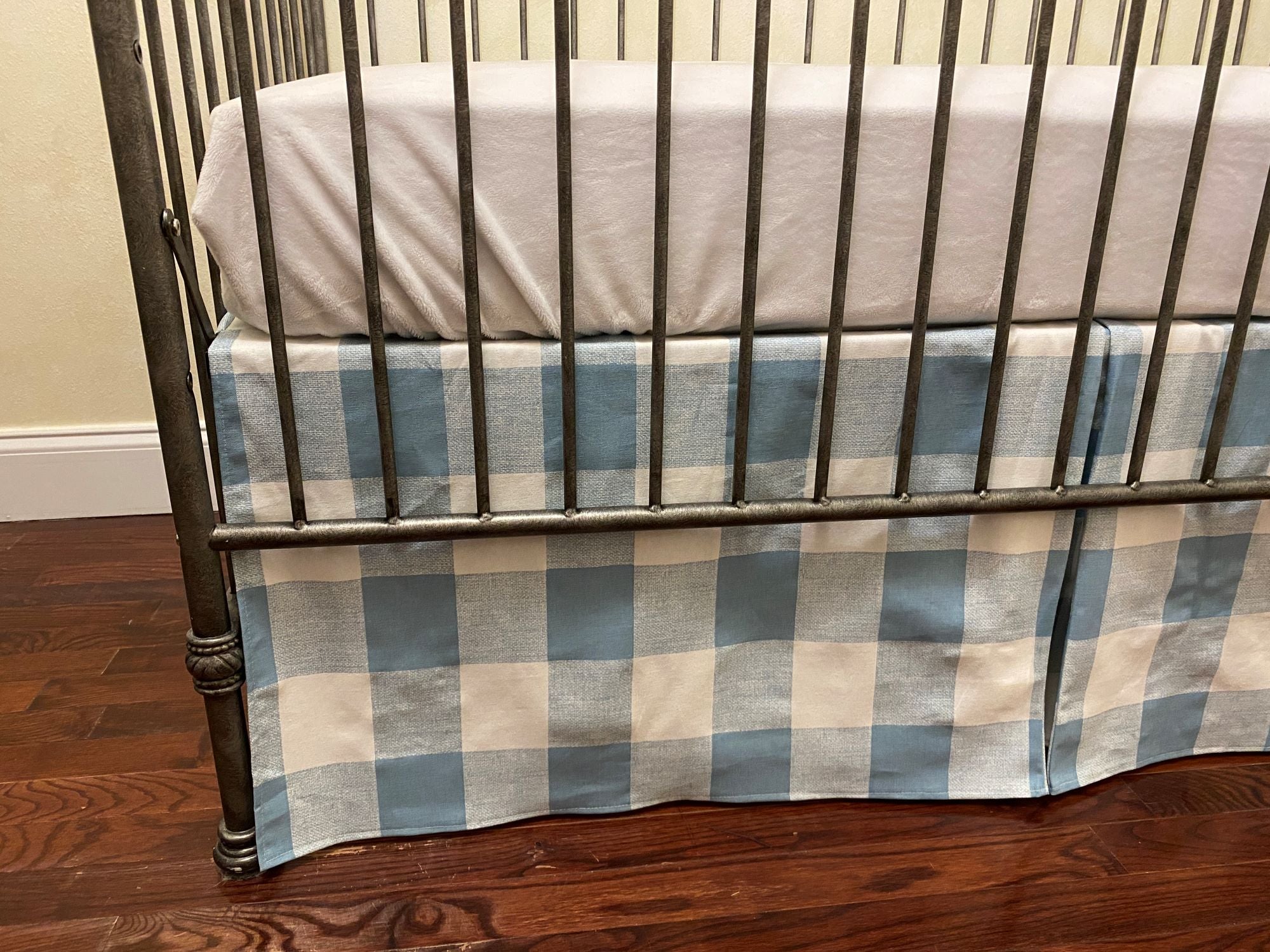 Bedding Set Grey Buffalo Plaid Crib Skirt Crib Bed Skirt White