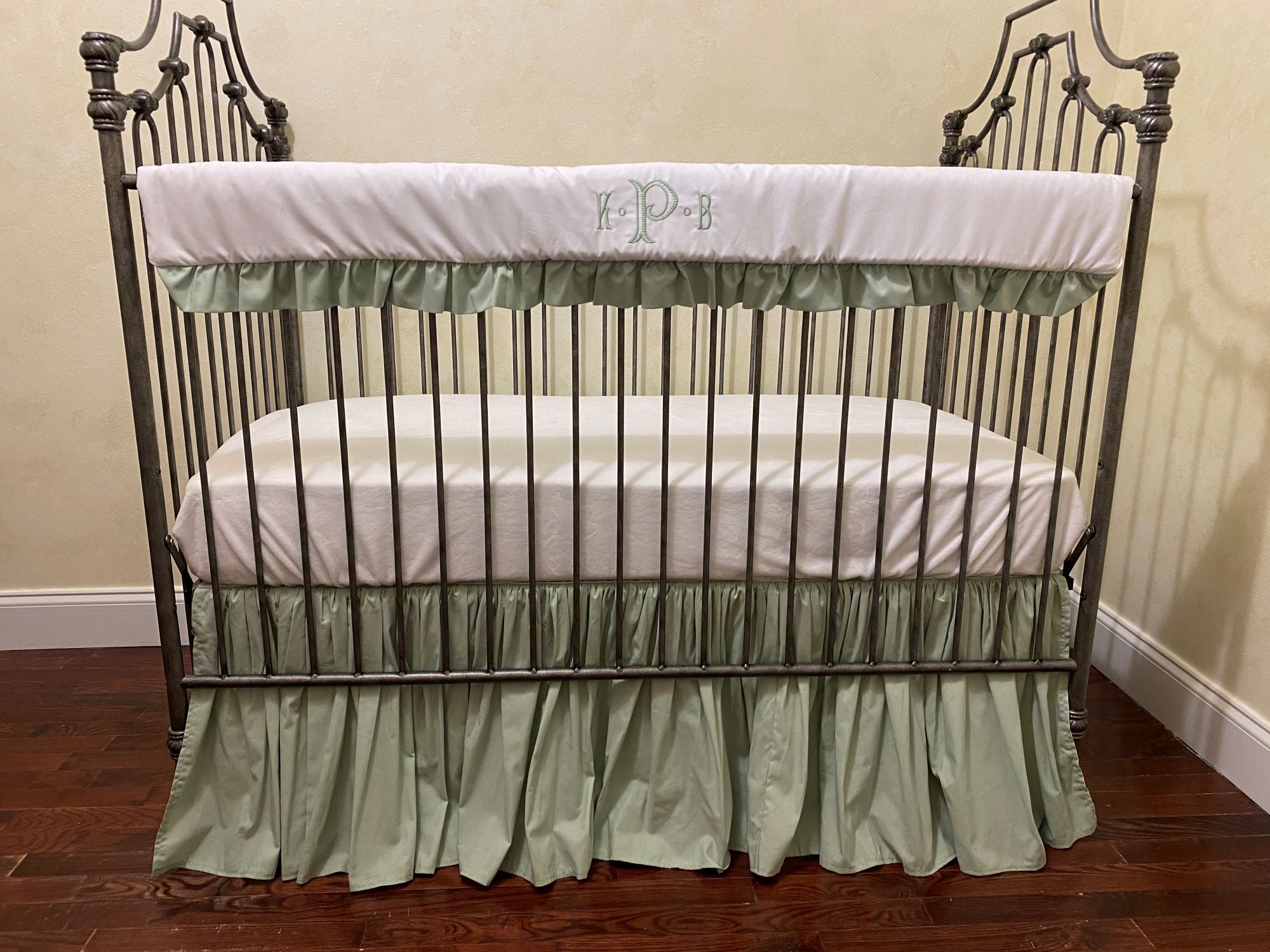 Soft Sage Green and White Gender Neutral Baby Bedding, Girl Crib Beddi - Just Baby Designs Soft Sage Green and White Gender Neutral Baby Bedding, Girl Crib Beddi - Just Baby Designs