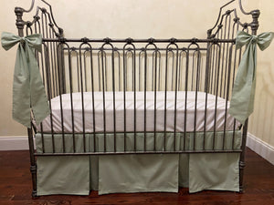 Soft Sage Green Baby Boy Crib Bedding