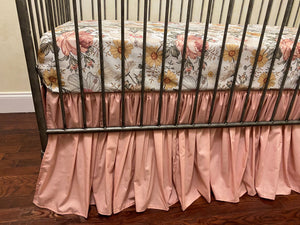 Vintage Floral, Vintage Blush Rose Baby Girl Crib Bedding