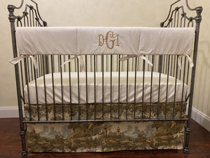 Baby Boy English Countryside Hunting Crib Bedding, Crib Skirt (Copy)