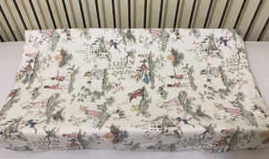 Nursery Rhyme Toile Crib Bedding, Sage Green Gingham Gathered Skirt, Boy Baby Bedding, Girl Crib Bedding