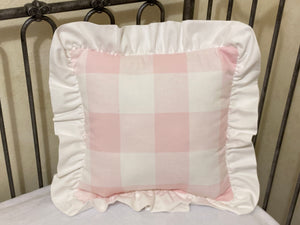 Baby Girl Pink Gingham Plaid Mini Crib Baby Bedding, Mini Crib Skirt, Personalized Baby Blanket