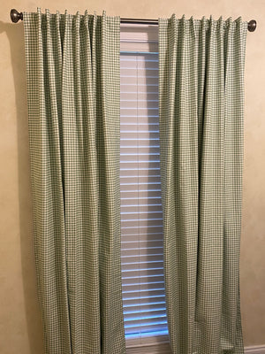 Gingham Curtain Panels, Pink, Green, Blue, Lavender Gingham Curtains