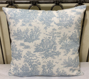 Blue Toile Crib Bedding, Toile Baby Bedding, Scalloped Crib Rail Cover, Scallop Crib Skirt