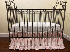 Pink Plaid with Pale Pink Baby Girl Crib Bedding, Buffalo Check Girl Baby Bedding