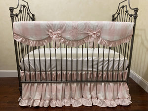 Pink Plaid with Pale Pink Baby Girl Crib Bedding, Buffalo Check Girl Baby Bedding